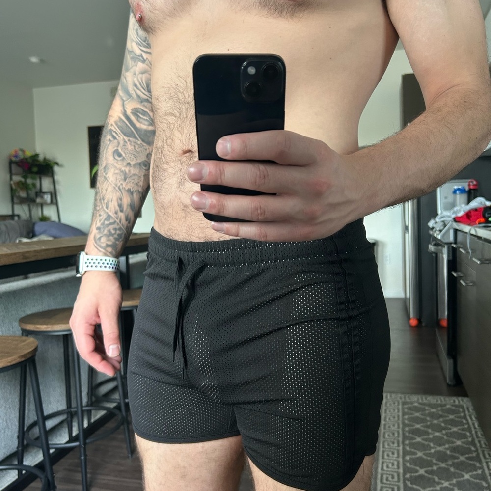 Men's Black Athletic Shorts - Picture 2 of 4